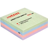 Кл.бумага д/заметок 76*76мм deVENTE 252л. 2010417 пастел.4цв. в клетку,75 г/м2