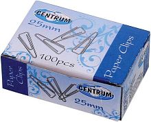Скрепки 25мм 100шт. CENTRUM 80074 никель,треуг.
