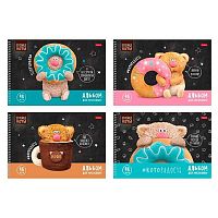 Альбом для рис.48л. ХАТ спираль "Кофейные коты" перфор.на отрыв,асс.