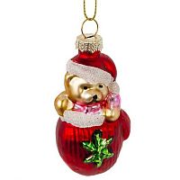 Игрушка ёлочная REMECO "Варежка с мишкой" 826145 стекло,4*3*9см