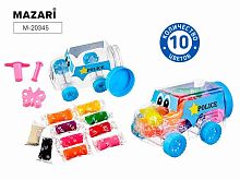 Тесто для лепки 10цв. 10,8гр. MAZARI "Машинка" M-20345 формочки (2шт.),пласт.банка