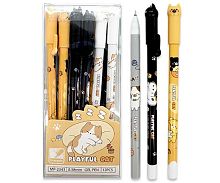 Ручка гелевая "Пиши-Стирай" INTELLIGENT "Кот" DK-208 синяя,0,38мм,игольч.,асс.