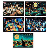 Альбом для рис.48л. ХАТ "Лунный котик" на скобе,пласт.обл.,200г/м2,асс.