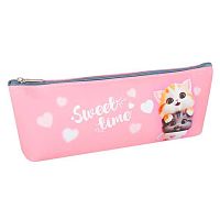Пенал-косметичка КОКОС 210*80*35 "Cute cats" 250402 лодочка,ПВХ,1отд.