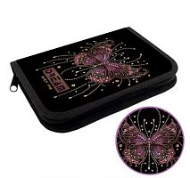 Пенал 1отд. 190*130 ОНИКС ПКК-07-12 "Бабочка на чёрном" (87806) л/т,с откидной планкой