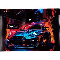 Папка-конверт на кнопке А4 deVENTE "Speed Zone" 3079555 непрозр.с рис.,180мкм,факт.песок