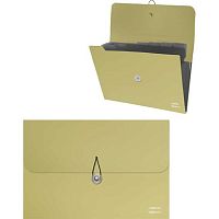 Папка  8отд. deVENTE "sigNATURE" 3078524 А4 оливковая,фактура "ткань",600мкм,чёрн.разд.,резинка