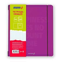 Тетрадь 48л. (клетка) SVETOCH пластик.обл. "Пурпурная" ТЕТ48-001(000678) съёмн.обл.,на резинке