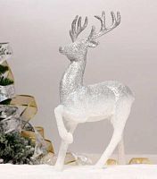 Фигурка НГ "Благородный олень" 196-1156 белый/серебро,21*8*31см