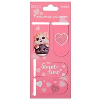 Закладки магнитные КОКОС "Cute cats" (4шт) 250598 картон,глиттер,25*55мм