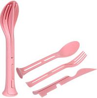 Набор столовых приборов "ЭкоЛайф" 860-615 розовый,3шт (ложка,вилка,нож)