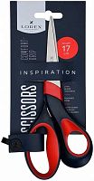 Ножницы 17см LOREX "Comfort-grip inspiration" LXSCCG17-IS чёрно-красн.пласт.с рез.вст.эргон.ручк.