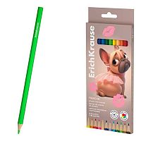 Карандаши пластик. 12цв. EK "Frenchie" 65011 шестигран.,к/к,е/подвес