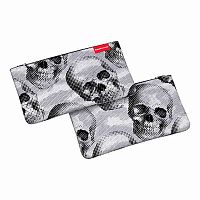 Пенал-косметичка EK Light 220*120 "Pixel Skull" 52390 серый,плоский,на молн.