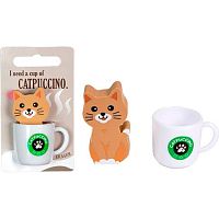 Ластик deVENTE "MooreCafe" 8030611 в форме котика в чашке,45*25*10мм