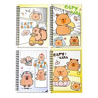 Блокнот 14,5*21см  80л. MAZARI "Капибара" M-3220 клетка,спираль,фольгир.обл.,асс