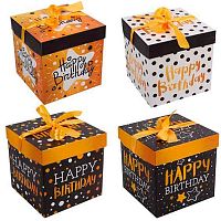 Коробка подар. КОКОС "Happy birthday" 253905 (15*15*15см),асс.