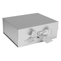 Коробка подар. КОКОС "Бантик" 253939 серебро (18*20*8см)