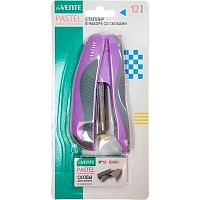 Степлер №10 12л. deVENTE "Pastel" 4142609 сиреневый,пластик,с кауч.вставк.+1000скоб