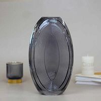Ваза "Мальвина" 390-898 серый,стекл.,15*26см