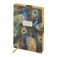 Ежедневник н/д А5 128л. BV кож.зам. "Fauna. Павлины" 3-743/26 гибк.обл.,зол.срез,беж.бум.,лин.