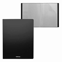 Папка с вкладышами/ 20 EK А4 "Matt Classic" 43066 чёрная,пластик,400мкм,факт."песок"
