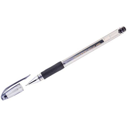 Ручка гелевая Crown "Hi-Jell Needle Grip" HJR-500RNB черная,0,7мм,грип,игольч.стержень