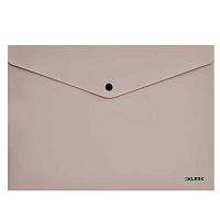 Папка-конверт на кнопке А4 КЛЕРК "Nude" 241284 непрозр.,пыльный бежевый,0,35мм