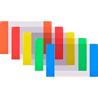 Набор обложек д/тетрадей deVENTE "Color" 8051553 (5шт),209*345мм,ПВХ,120мкм,прозр.с цв.клап.