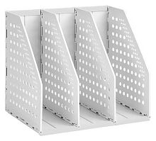 Лоток вертик.3-секц. А5 DELI 79003Gray (1579617) серый,пластик.,складной