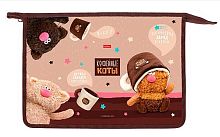 Папка д/тетрадей А4 ХАТ "Кофейные коты" 03045 1отд.,пласт.,на молн.