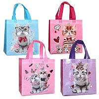 Пакет подар. нетканый ПГС 22*23*11см "Котята" Тсш53