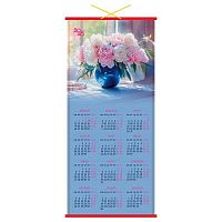 Календарь настенный 2026г. BG "Цветы" 382144 (циновка) 32*76см
