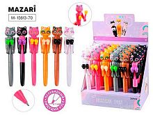 Ручка детск. шар. MAZARI "Boxing Cat" M-15613-70 синяя,пулевидн.,0,7мм,пластик.корп.,асс.