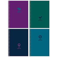 Записная книжка А6  80л. BG спираль "Monocolor. Dark" 12096 глянц.лам.,тв.обл.