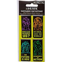 Закладки магнитные deVENTE "Robotic" 8065505 (4шт) блист.