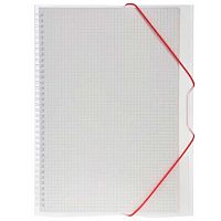 Тетрадь-папка 80л. (клетка) А4 ХАТ пластик.обл. спираль Premium "FolderBook белая" клапан на резинке