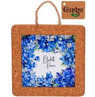 Подставка п/горячее "Лилии" 320-560 пластик,пробка,14,5см