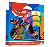 Мел д/асфальта  6цв. Maped "Color Peps" 936010 прямоуг.,к/к