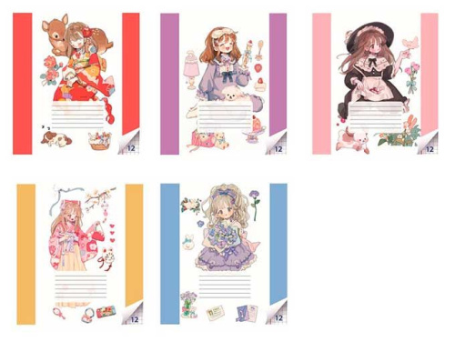 Тетрадь 12л. (клетка) CENTRUM "Девочки" 72016