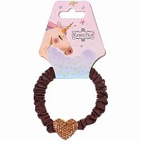 Резинка д/волос "Франка-коричневый,серце золотое" 428-794