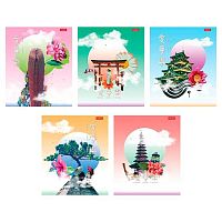 Тетрадь 60л. (клетка) ХАТ пластик.обл. "Цветущая Азия" асс.