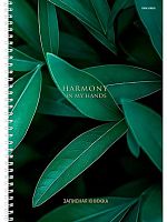 Записная книжка А4 100л. Проф-Пресс спираль "Зелёные листья-4" 100-7209 тв.обл.,глянц.лам.