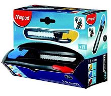Нож канцелярский 18мм MAPED Universal 018311 эргоном, пластик с фиксатором