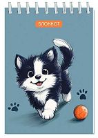 Блокнот А6  48л.  АППЛИКА спираль "Забавный щенок" С0115-136 клетка,карт.