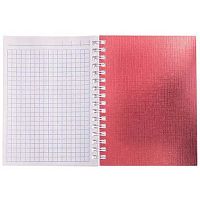 Записная книжка А6  80л. ХАТ спираль "Metallic Розовая" б/в,клетка