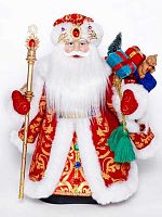 Сувенир музыкальный НГ Миленд "Дед Мороз в красной богатой шубе, с мешком подарков" Т-3628 40см