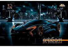 Альбом для рис.32л. АППЛИКА "Чёрное авто" С0226-68 цв.мел.обл.
