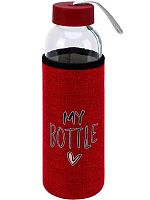 Бутылка д/воды 500мл Миленд "My bottle" УД-7546 красная,в чехле