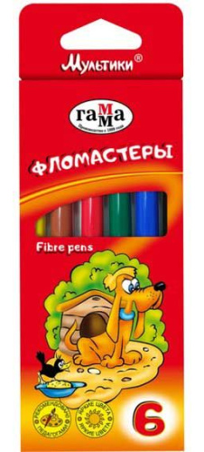 Фломастеры  6цв. ГАММА "Мультики" 180319_03 к/к